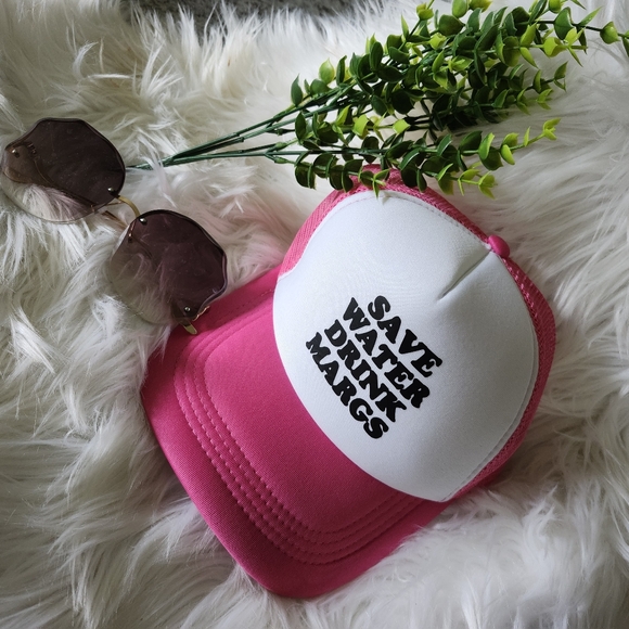 Save Water Drink Margs Trucker Mesh Hat Pink✨️ - Picture 2 of 5